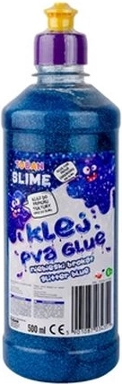 Colle PVA Tuban avec paillettes bleues 500 ml