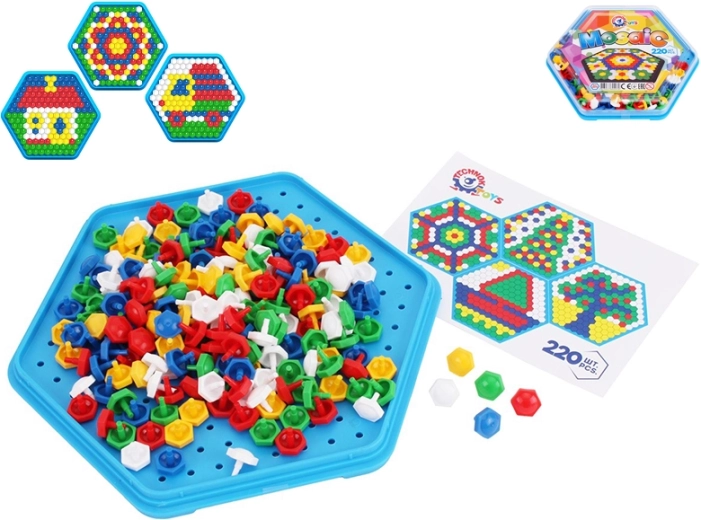 Mosaïque Hexagone 220 pcs avec couvercle transparent