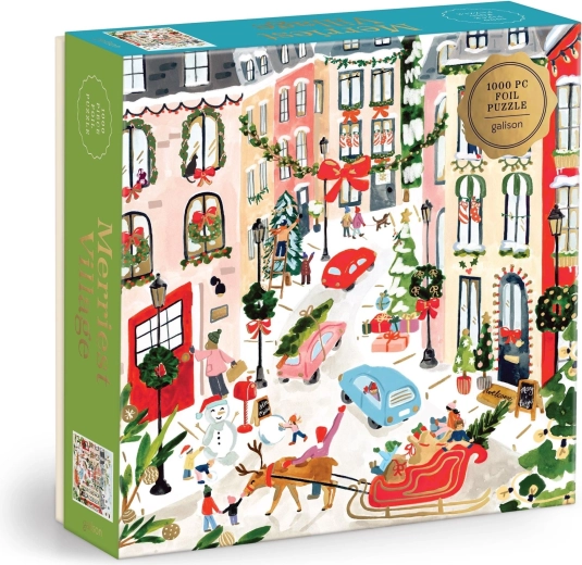 Puzzle métallisé Galison Joyeux Noël, 1000 pièces