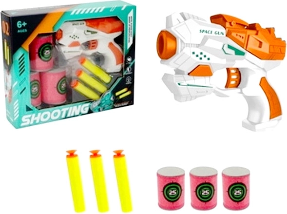 Pistolet à projectiles en mousse avec cibles à faire tomber