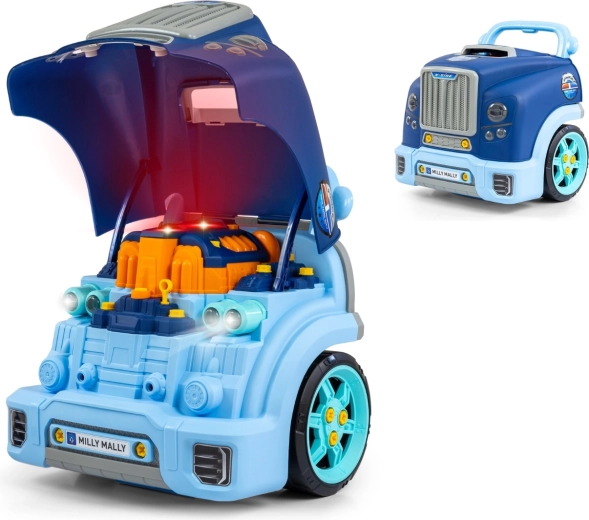 Modèle réaliste de l’avant d’une voiture avec capot ouvrant MILLY MALLY N-GINE, bleu