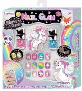 Autocollants pour ongles lumineux avec accessoires