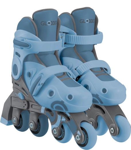 Patins à roulettes en ligne pour enfants Learning skates 2en1 bleus réglables 30–33
