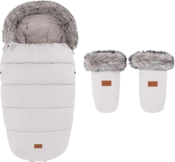 Chancelière d’hiver Petite&Mars Comfy 4v1 avec gants pour poussette Fjora Champagne Shower