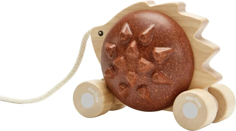 Hérisson à tirer PlanToys – marron
