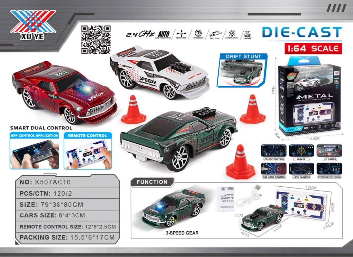 Petite voiture de drift 1:64 Speedy avec accessoires - 1 pièce