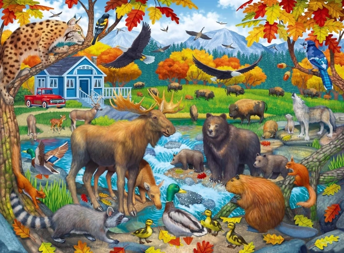 Puzzle RAVENSBURGER Rencontre dans la nature sauvage XXL 150 pièces