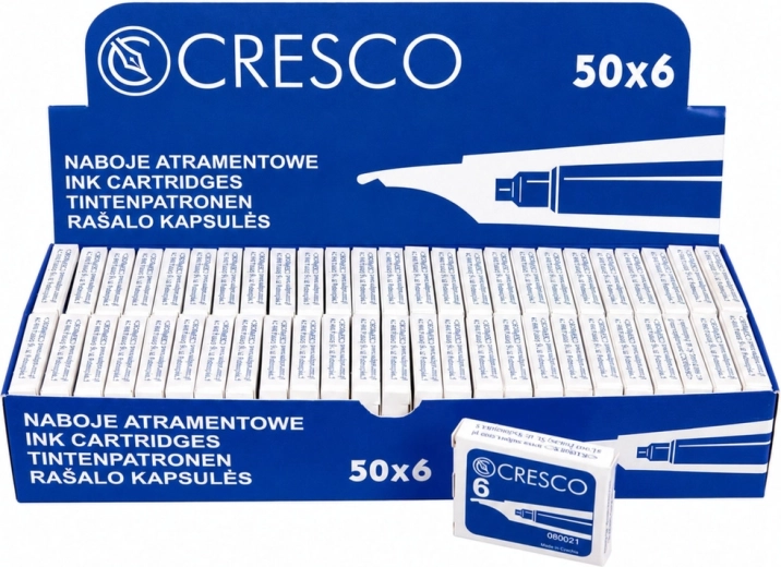 Cartouches pour stylo-plume Cresco Sadpex bleues, 6 pcs