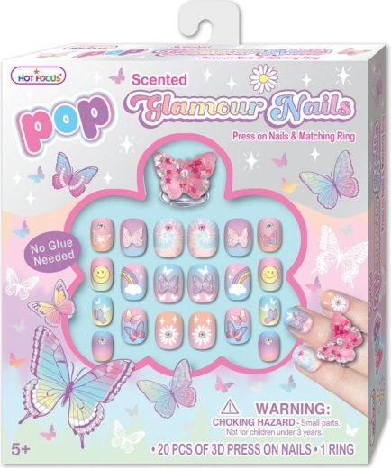 Ongles autocollants motif papillons