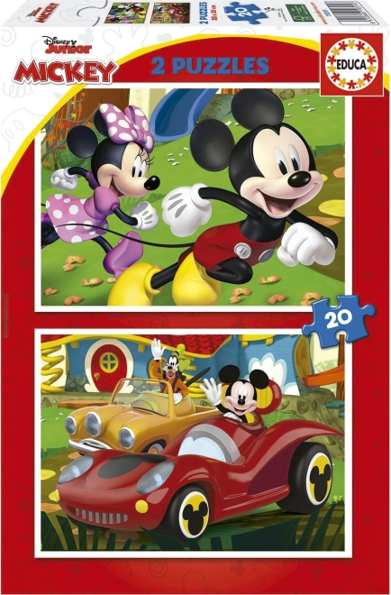 Puzzle MICKEY MOUSE – parc d’attractions 2×20 pièces EDUCA