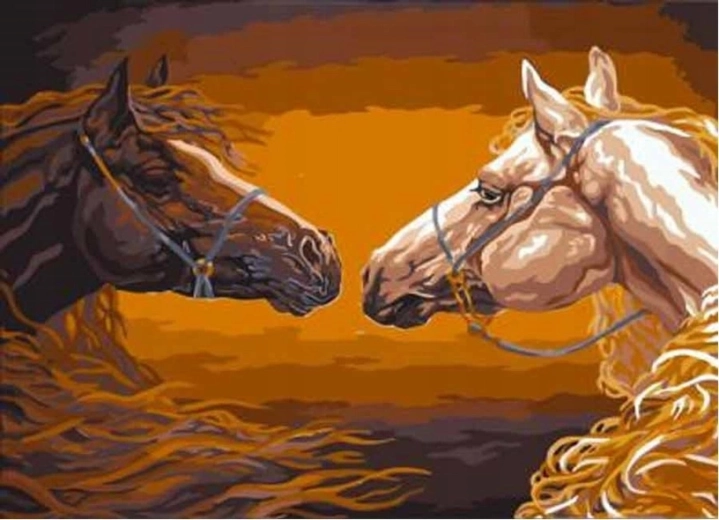 Norimpex Peinture par numéros Chevaux à la crinière flamboyante 40 × 50 cm