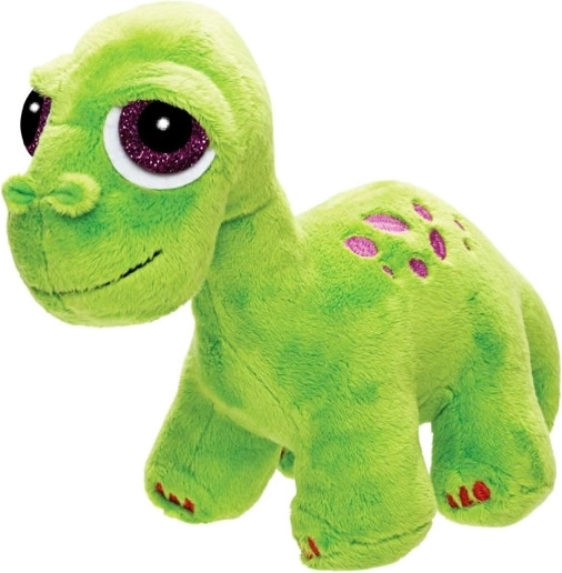 Dinosaure en peluche brontosaure – vert clair avec des taches violettes