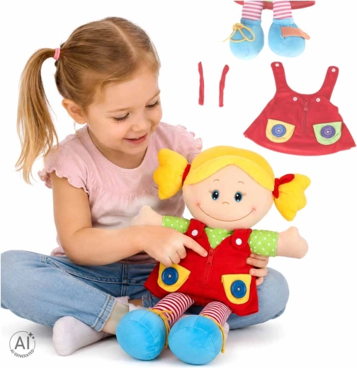 Poupée éducative en tissu à habiller pour enfants