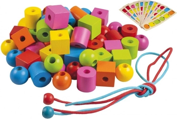 Detoa perles en bois à enfiler pour les tout-petits