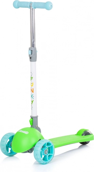 trottinette pour enfants Chipolino Funky bleu‑vert avec roues lumineuses