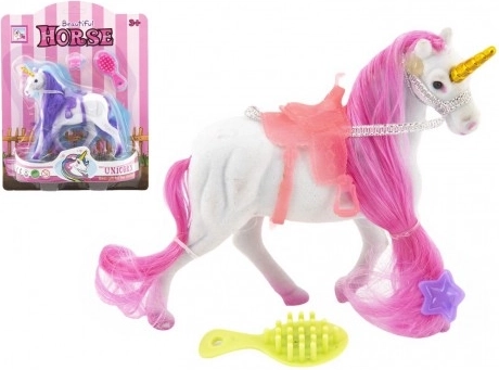 Licorne à coiffer avec selle et accessoires, 15 cm