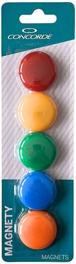 Aimants colorés CONCORDE 35 mm, 5 pcs
