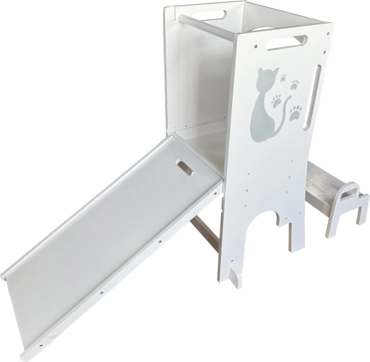 Tour d’apprentissage évolutive avec chat, toboggan et tableau