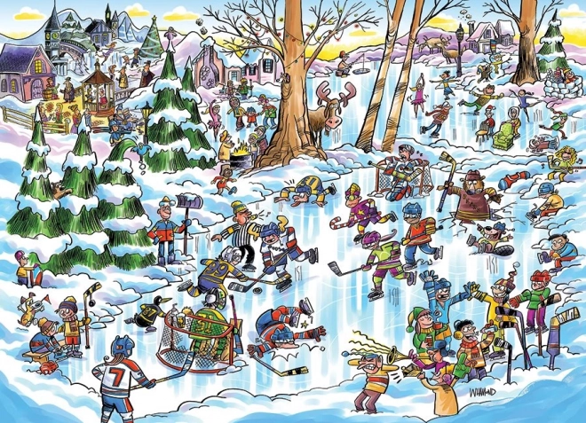 Puzzle DoodleTown : Ville du hockey - 1000 pièces