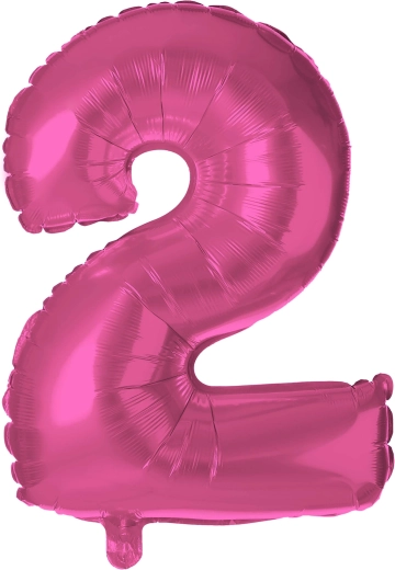 Ballon en aluminium chiffre 2 rose 30 cm TORO