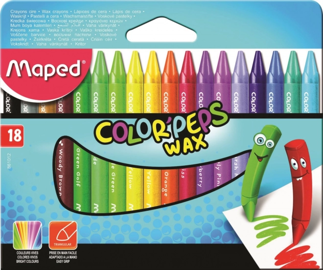Crayons de cire triangulaires 18 pcs MAPED Color’Peps