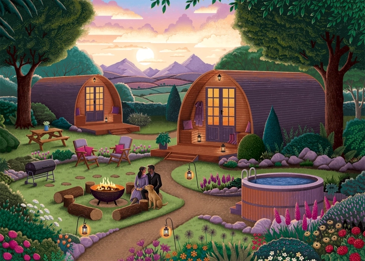 Puzzle Falcon « Camping stylé » 1000 pièces