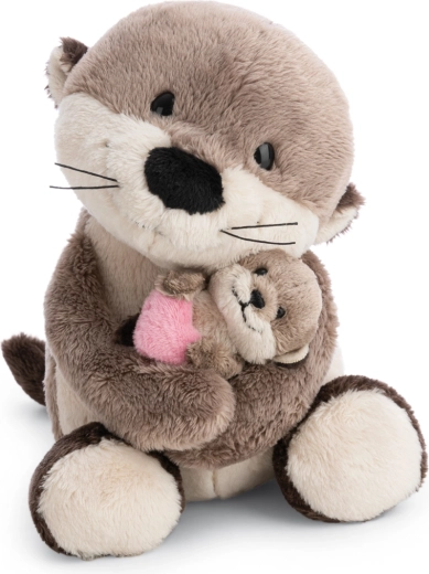 Loutre en peluche NICI avec son petit Little & Me 20 cm