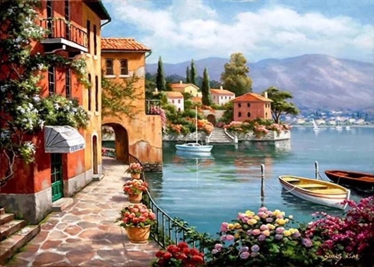 Norimpex Peinture par numéros Vue sur la ville 40 × 50 cm
