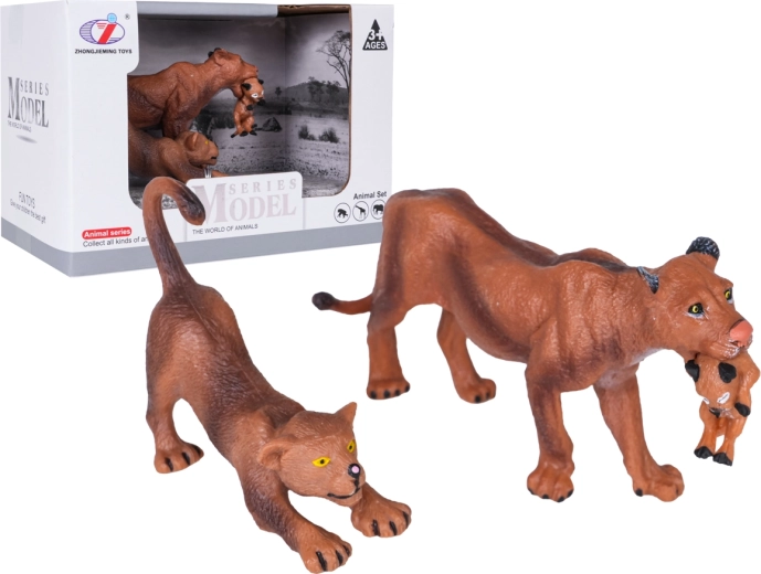 Ensemble de figurines de lionne avec ses petits