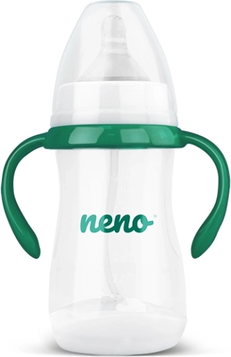 Neno biberon anti-coliques 240 ml, 3m+ avec paille et poignées