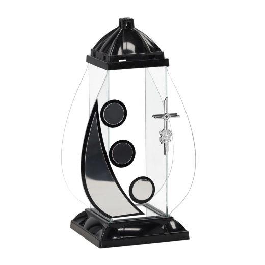 Lampion Art Deco en forme de croix noir