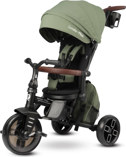 Tricycle Qplay Comfo Max 7en1 vert olive (10–72 mois)