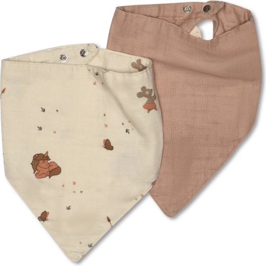 Nuuuroo Villads bavoirs en mousseline unicorn/rose dust - 2 pcs