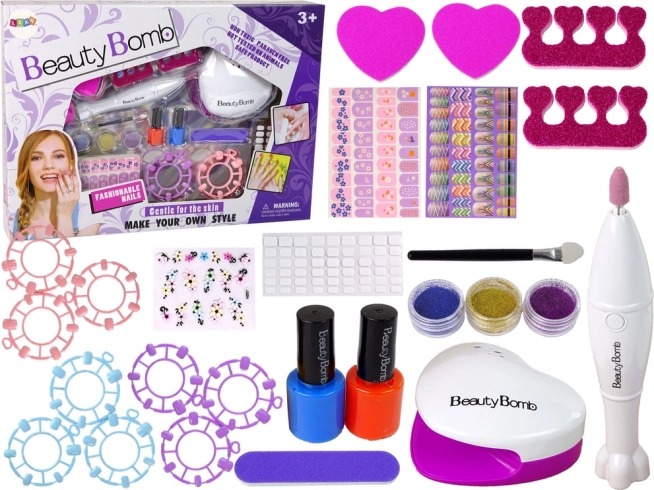 Kit de décoration d’ongles Machine de modelage Lime lampe Paillettes