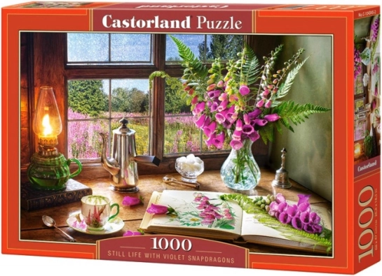 Puzzle 1000 pièces - Nature morte avec bisous de lion violets