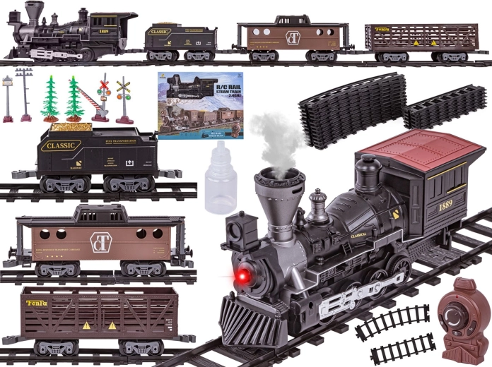 Circuit de train électrique Fenfa – train à vapeur de marchandises télécommandé