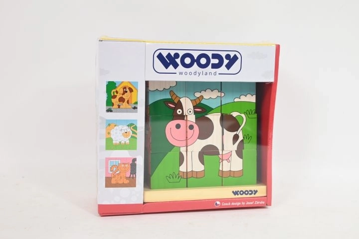 Puzzle en bois Ferme avec cubes