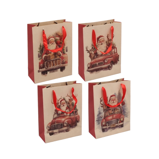 Sac cadeau de Noël avec motif de Saint-Nicolas 18 × 24 × 8 cm (12 pcs)