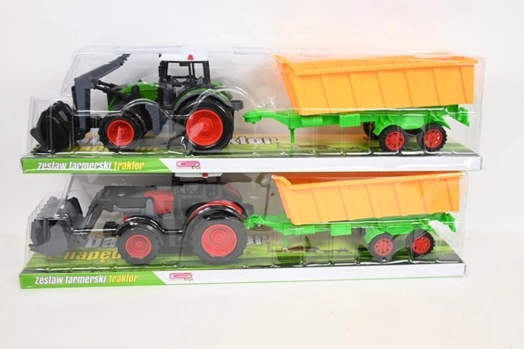 Tracteur pour enfants avec godet frontal et remorque