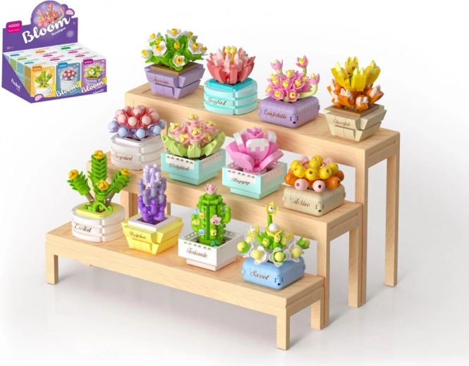 Mini kit de construction KOCO succulente en pot – fleur décorative en briques