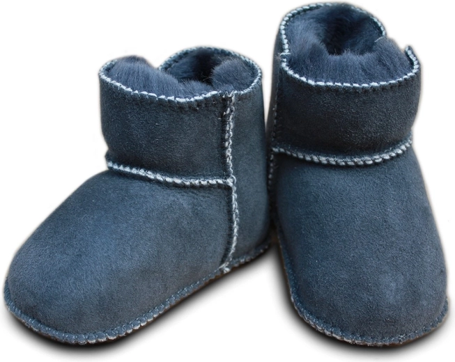 Chaussons en peau de mouton Eisbärchen à fermeture velcro anthracite 20/21