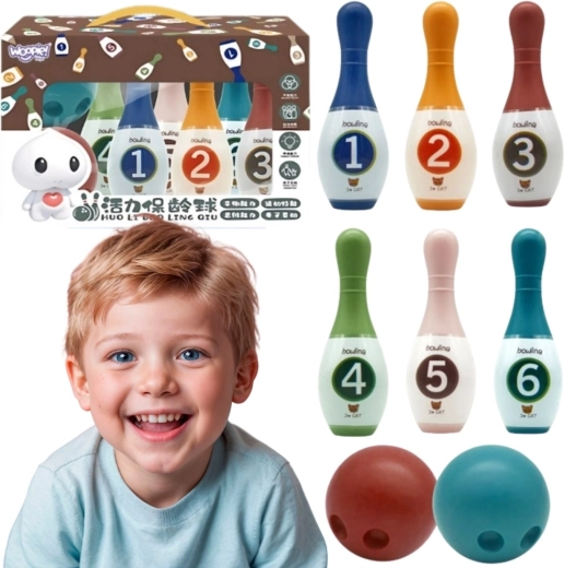 Jeu de quilles colorées pour enfants avec chiffres WOOPIE