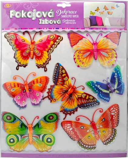 Autocollants muraux effet 3D papillons, lot de 12 pièces