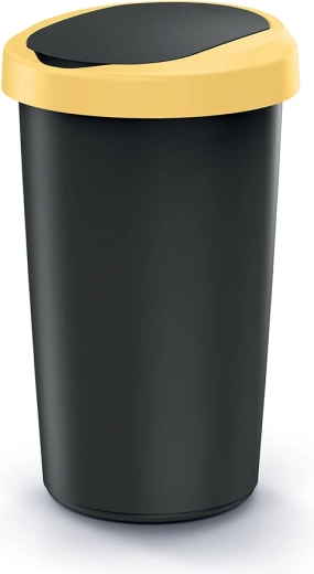 Poubelle 50 l avec couvercle jaune pour le tri des déchets