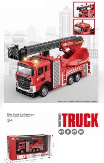 Camion de pompiers en métal avec lumière et son