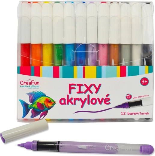 Feutres acryliques CreaFun 12 couleurs