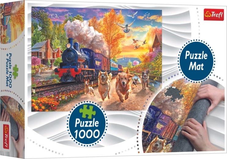 Puzzle Trefl Course de train 1000 pièces + tapis pour puzzle