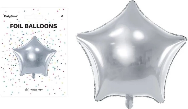 Ballon en aluminium étoile argentée 48 cm