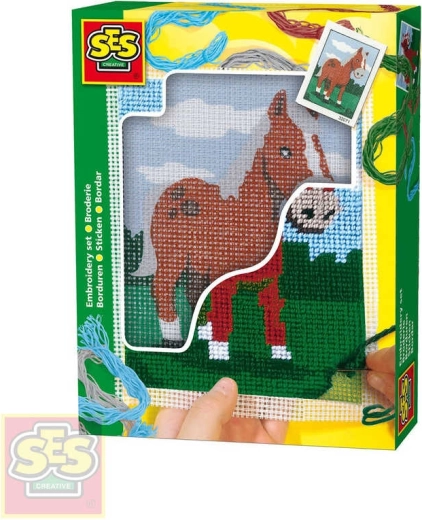 SES Creative kit de broderie avec toile cheval
