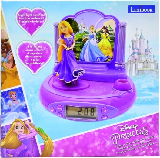 Réveil 3D avec projecteur Disney Princesses Raiponce